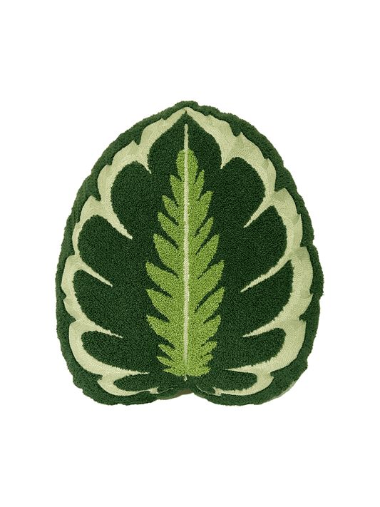 Tufted Calathea Medallion Leaf Pillow - Green Philosophy Co.