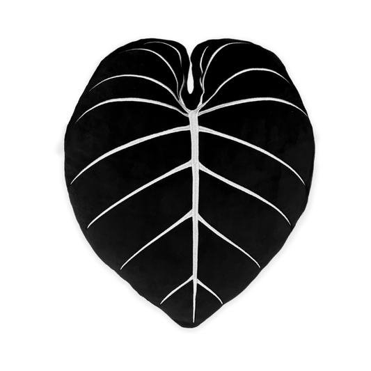 Philodendron Gloriosum Leaf Plush Pillow - Obsidian - Green Philosophy Co.