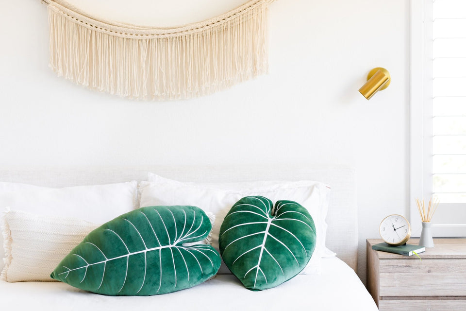 Philodendron Melanochrysum Plush Pillow - Moody Green - Green Philosophy Co.