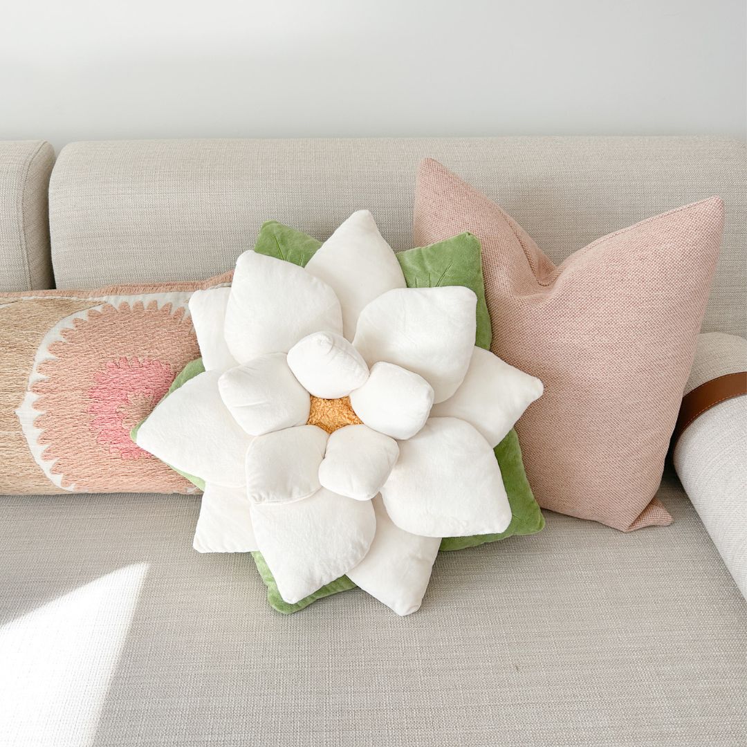 Poinsettia Pillow - Marshmallow White - Green Philosophy Co.