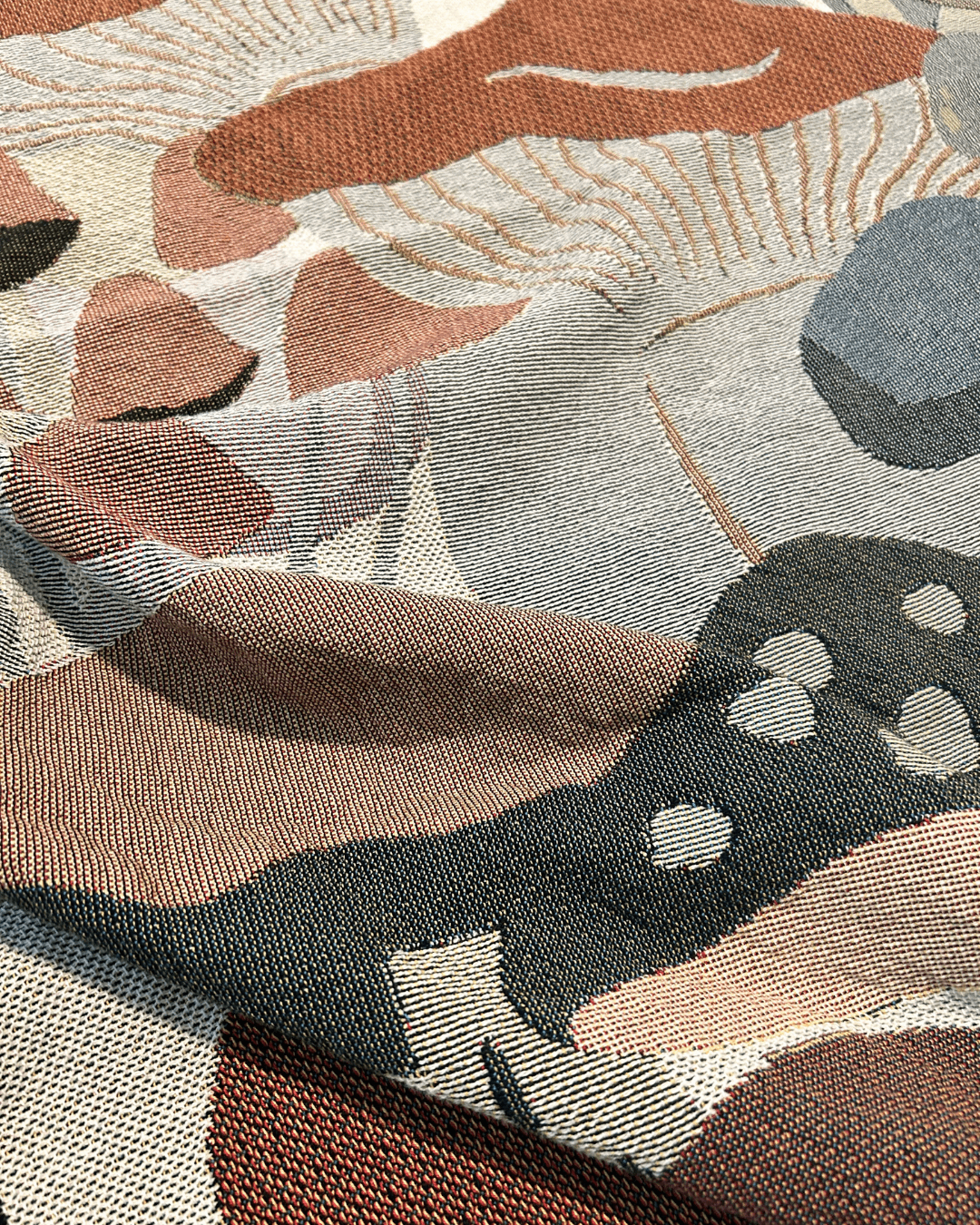 Mushroom Mix Woven Cotton Blanket - Made In USA - Green Philosophy Co.