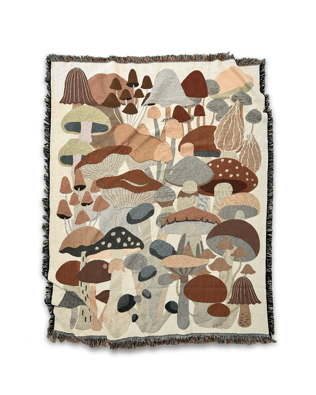 Mushroom Mix Woven Cotton Blanket - Made In USA - Green Philosophy Co.