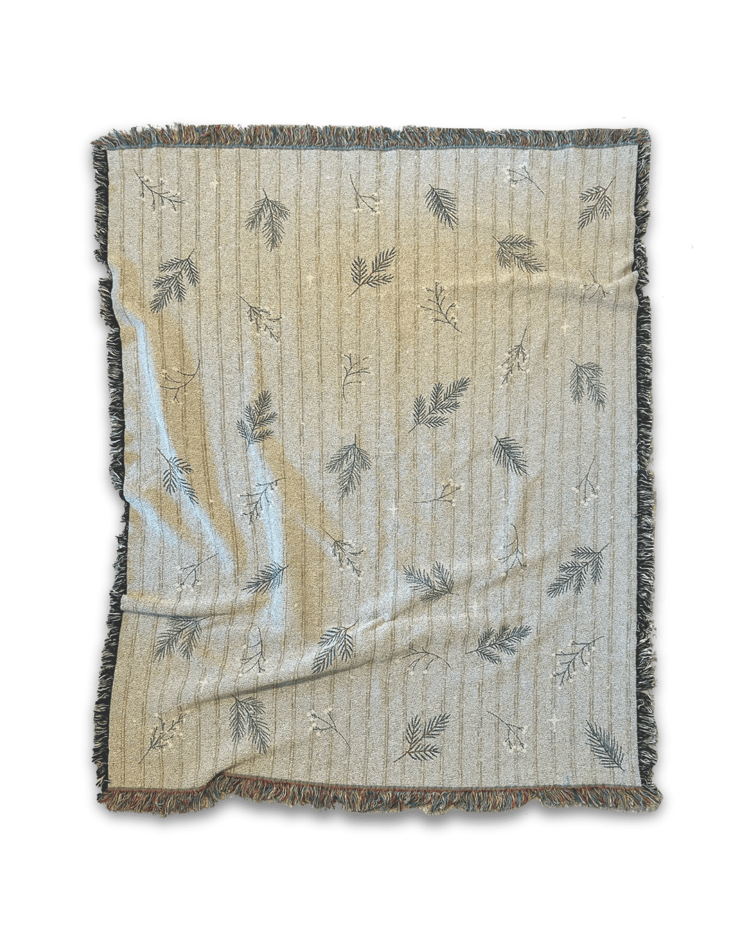 Winter Pines Woven Cotton Blanket - Made In USA - Green Philosophy Co.