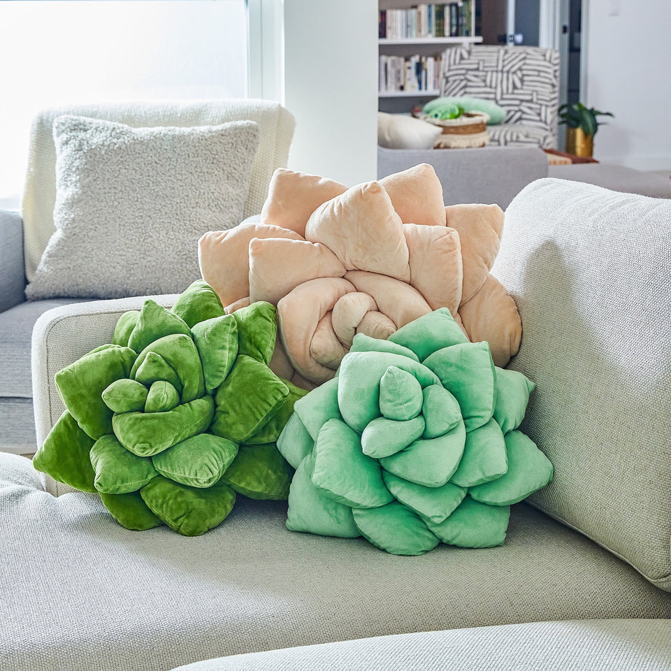 Lil Pops | Succulent | Green Succulent Throw Pillows For Couch and Bed