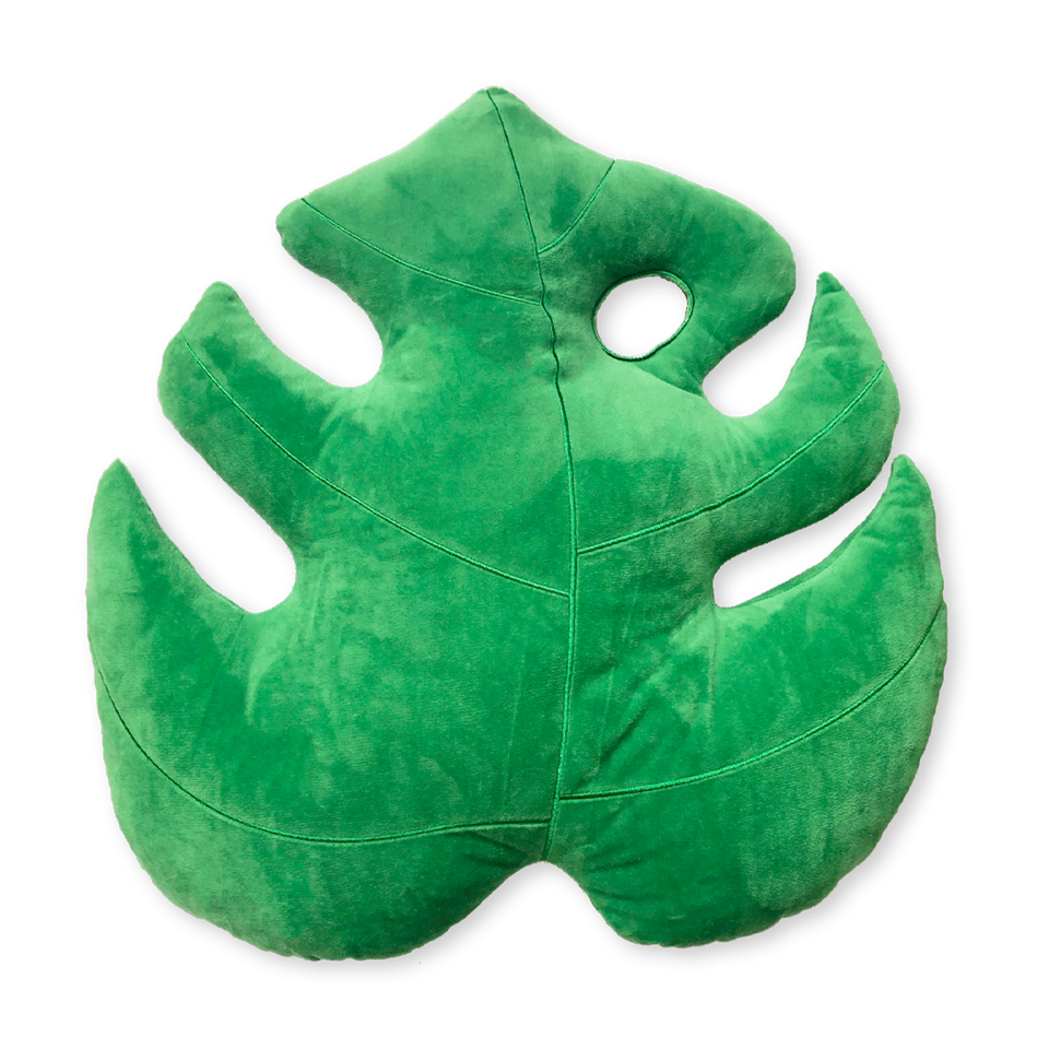 Monstera Deliciosa Leaf Pillow - Jungle Green