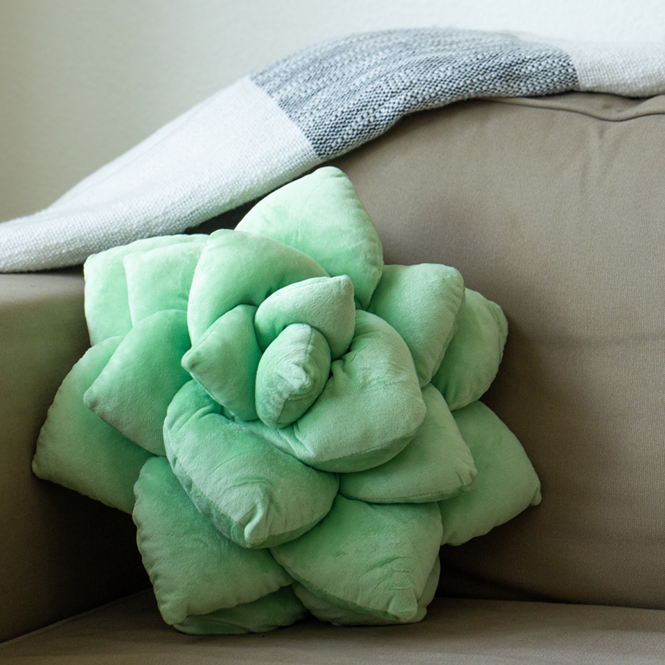 Big Pop, Succulent Pillow Decorative Throw Pillow Plush, Olive Green