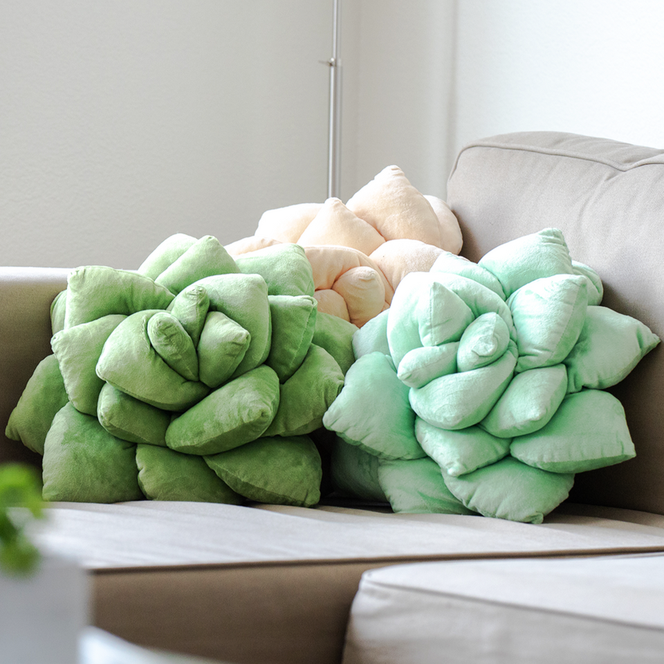 Big Pop, Succulent Pillow Decorative Throw Pillow Plush, Olive Green