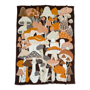 Cotton Blend Knit Blanket - Mushroom Mix