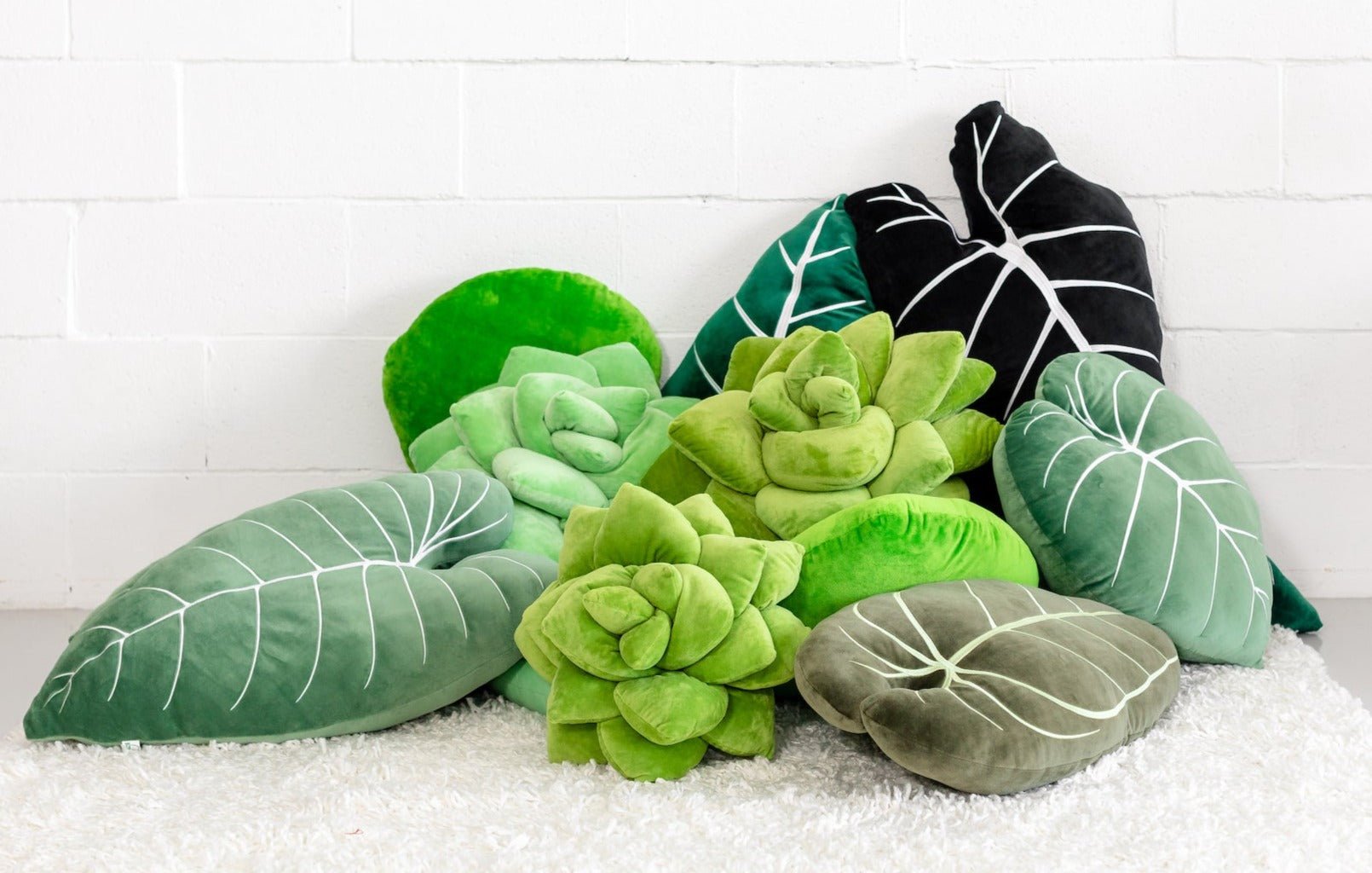 Lil' Pop - Green Succulent Pillows Set - Green Philosophy Co.