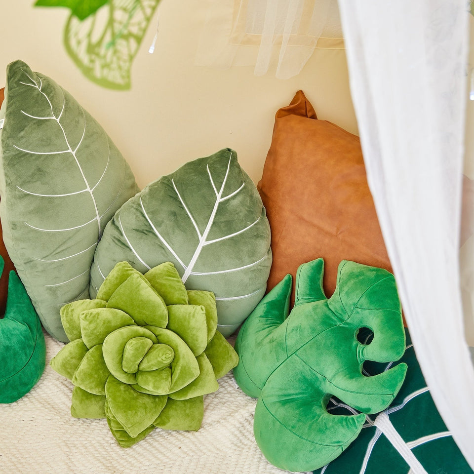 Monstera Deliciosa Leaf Pillow - Jungle Green - Green Philosophy Co.