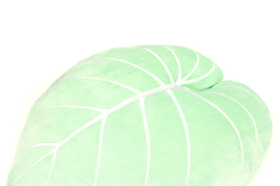 Philodendron Gloriosum Plush Pillow - Serene Green - Green Philosophy Co.