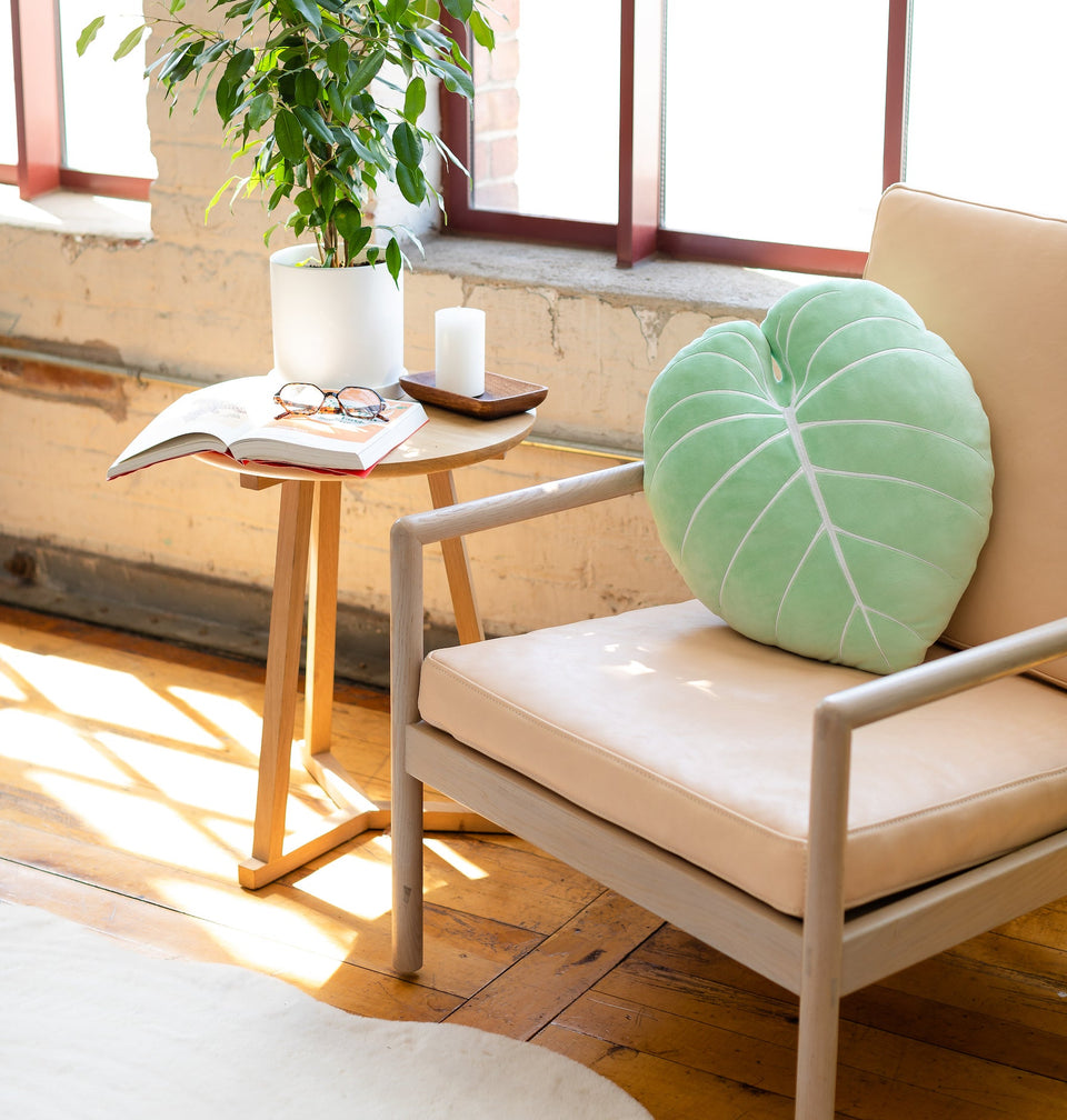 Philodendron Gloriosum Plush Pillow - Serene Green - Green Philosophy Co.