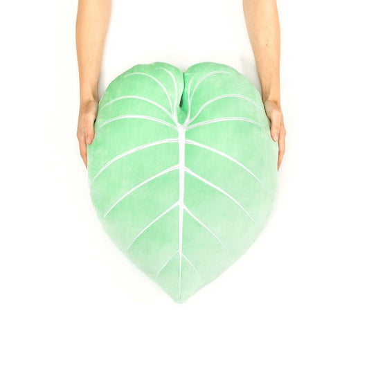 Philodendron Gloriosum Plush Pillow - Serene Green - Green Philosophy Co.