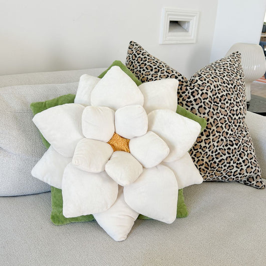 Poinsettia Pillow - Marshmallow White - Green Philosophy Co.