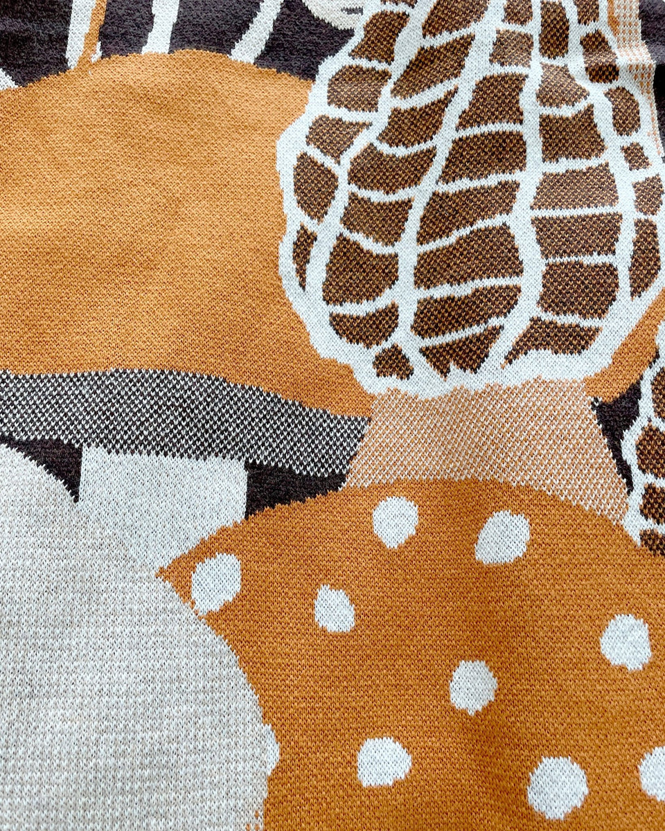 [PRE-ORDER] Terra & Cottage Cotton Blend Knit Blanket - Mushroom Mix - Green Philosophy Co.