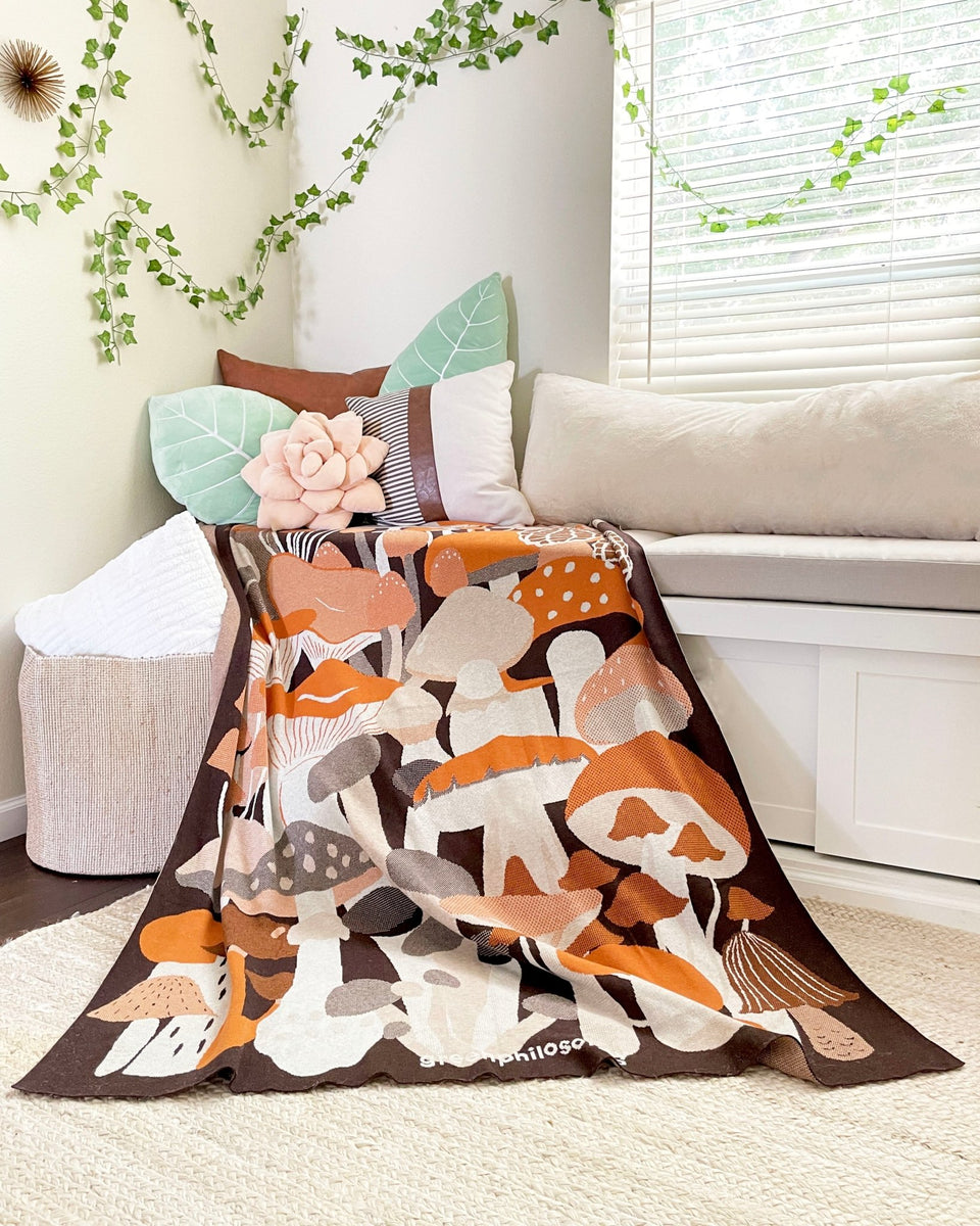 [PRE-ORDER] Terra & Cottage Cotton Blend Knit Blanket - Mushroom Mix - Green Philosophy Co.