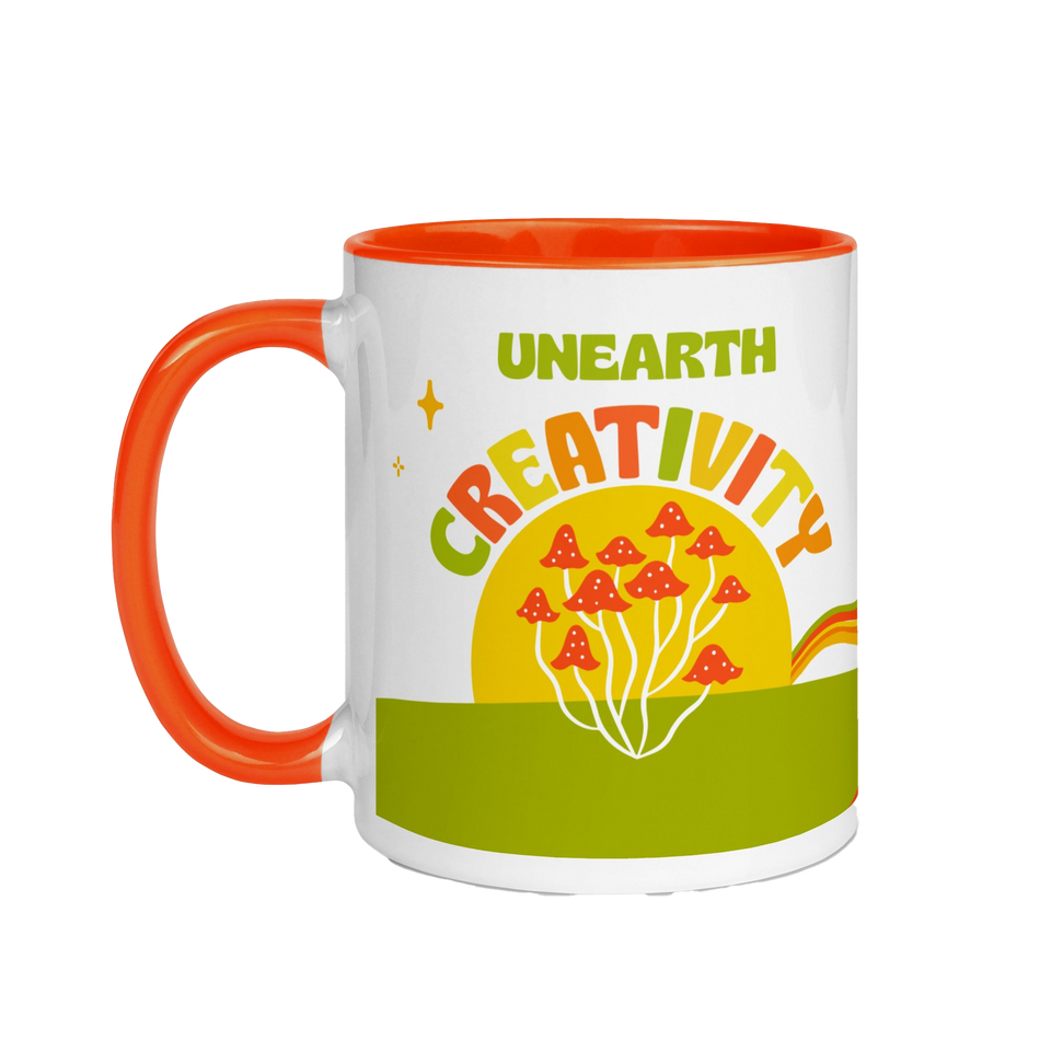 Unearth Creativity - Orange Mushroom Mug
